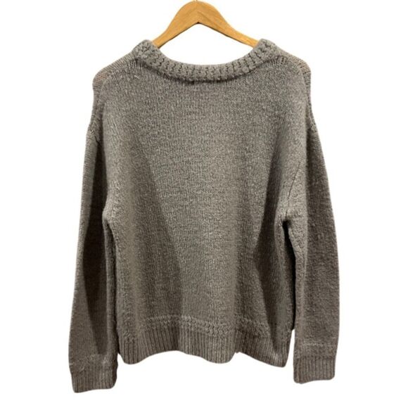 Fashion Nova Gray Acryllic Oversize Crew Neck Sweater Size L - Picture 2 of 5